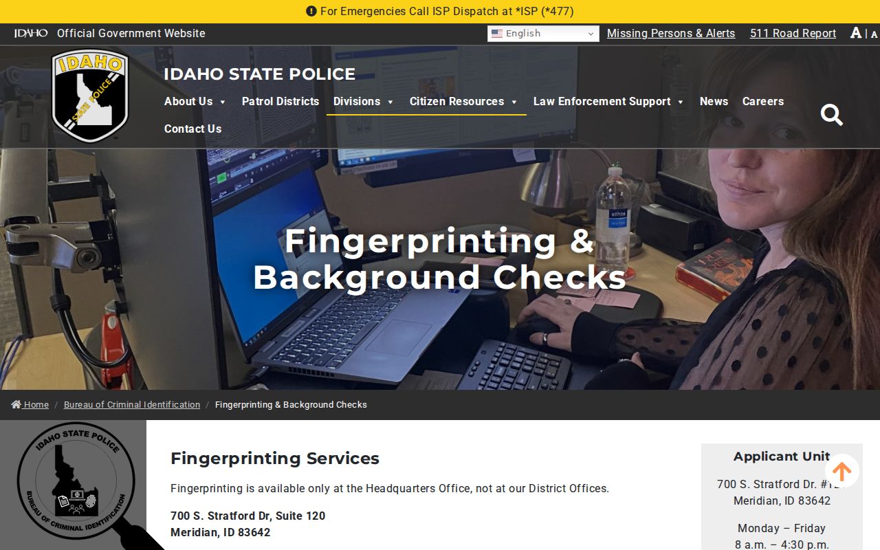 Bonner County criminal history check instructions from Idaho BCI