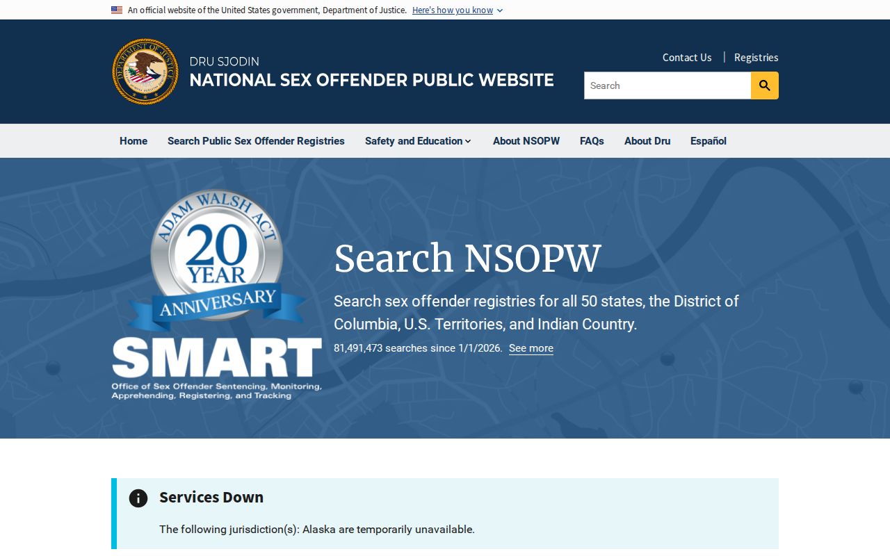 Dru Sjodin National Sex Offender Public Website official national search